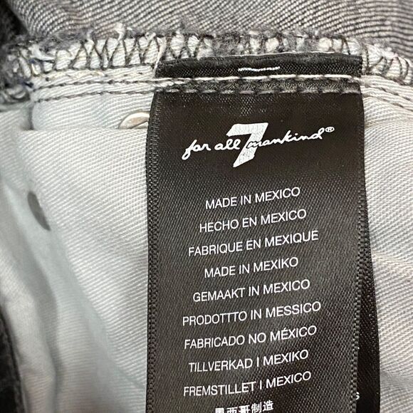 7 for all mankind Jean Shorts Mens 30 Jorts Gray Distressed 8" Cutoff Button Fly - Picture 5 of 8